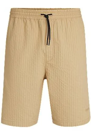 HUGO BOSS Relaxed-Fit Shorts aus Baumwolle mit Seersucker-Struktur