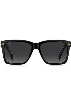 HUGO BOSS Sonnenbrille aus schwarzem Acetat mit goldfarbenen Details