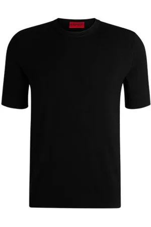 HUGO BOSS Regular-Fit Strickpullover mit kurzen Ärmeln