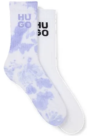 HUGO BOSS Zweier-Pack kurze Socken mit Rippstruktur und Stack-Logos
