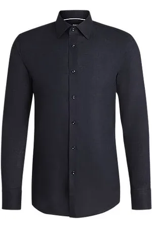 HUGO BOSS Slim-Fit Hemd aus in Italien gefertigtem Leinen