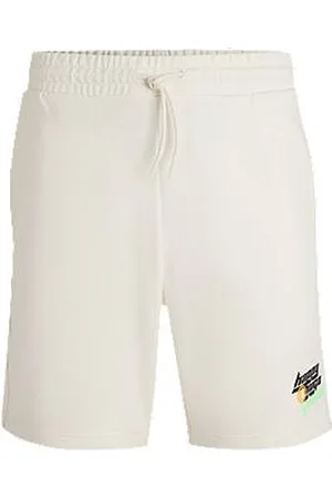 HUGO BOSS Shorts aus Baumwoll-Terry mit Happy -Logo