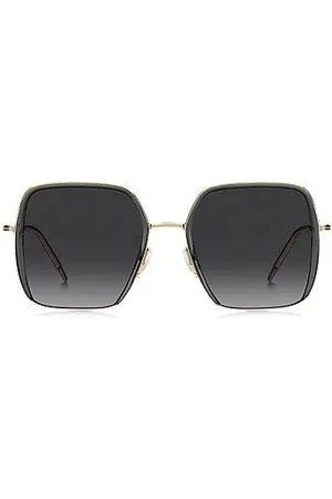 HUGO BOSS Sonnenbrille aus grauem Acetat und goldfarbenem Edelstahl