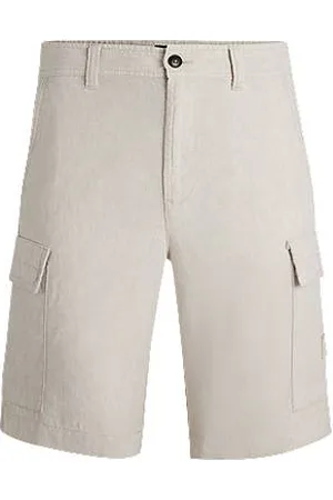 HUGO BOSS Regular-Fit Cargo-Shorts aus Leinen-Mix