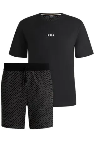 HUGO BOSS Pyjama aus Baumwolle mit Logo-Detail und Monogrammen in einer Geschenkbox