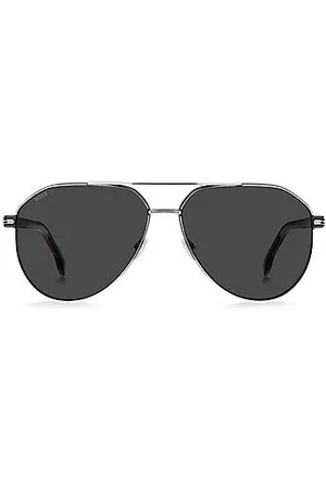 HUGO BOSS Sonnenbrille aus Edelstahl mit Bügeln aus Acetat mit Degradé-Effekt