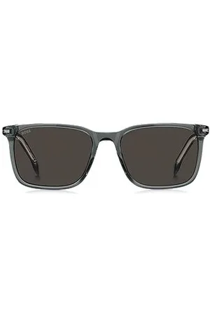 HUGO BOSS Sonnenbrille aus grauem Acetat mit silberfarbenen Details