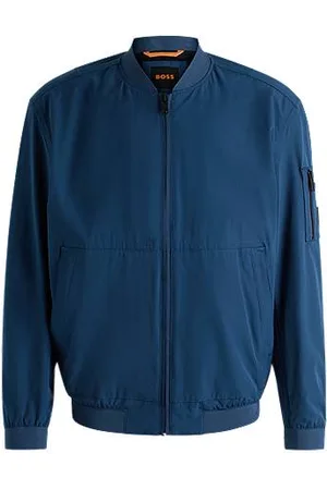 HUGO BOSS Softshell-Bomberjacke aus Vier-Wege-Stretch in Knitter-Optik