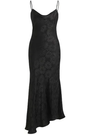 HUGO BOSS Kleid aus geblümtem Jacquard mit asymmetrischem Saum