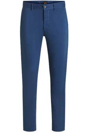 HUGO BOSS Slim-Fit Chino aus elastischem Baumwoll-Satin