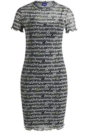 HUGO BOSS Bodycon-Kleid aus Stretch-Mesh mit Digital-Print