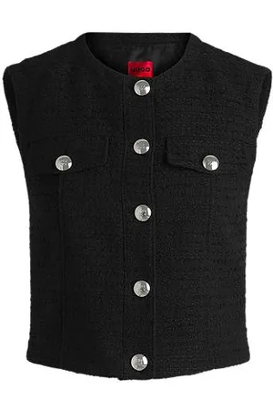 HUGO BOSS Regular-Fit Weste aus Bouclé