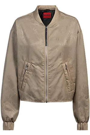 HUGO BOSS Wasserabweisende Bomberjacke aus Jacquard mit Python-Muster