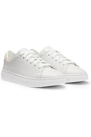 HUGO BOSS Ledersneakers mit Veloursleder-Ferse