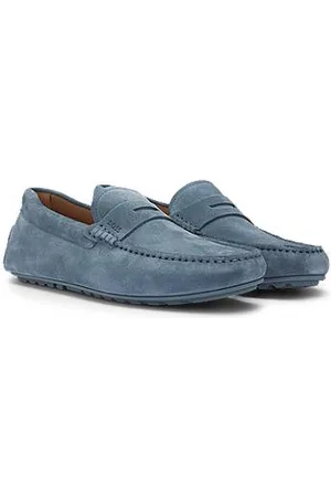 HUGO BOSS In Portugal gefertigte Mokassins aus Veloursleder mit Pennyloafer-Detail