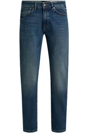 HUGO BOSS Maine Regular-Fit Jeans aus blauem Super-Stretch-Denim