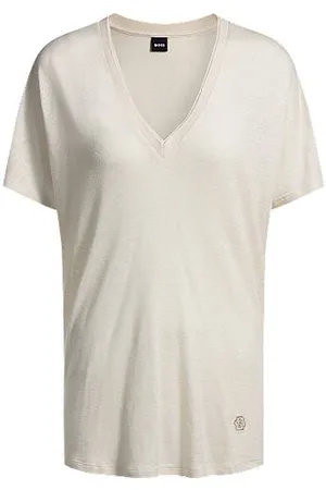 HUGO BOSS T-Shirt mit V-Ausschnitt und Double-B-Monogramm