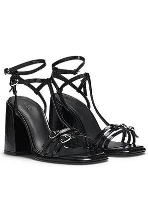 HUGO BOSS Ledersandalen mit Chunky-Blockabsatz