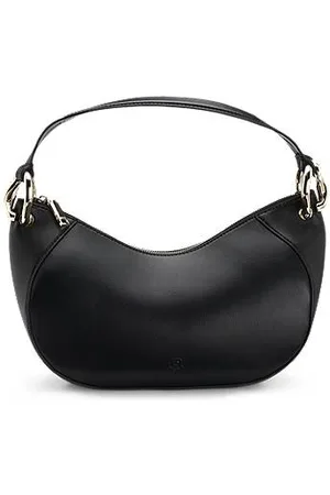 HUGO BOSS Hobo Bag aus Kunstleder mit ineinandergreifenden Metalldetails