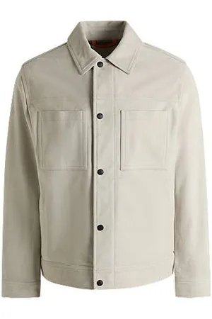 HUGO BOSS Jacke aus Veloursleder im Trucker-Stil