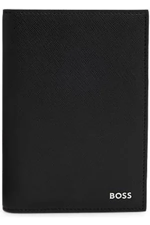 HUGO BOSS Strukturiertes Reisepass-Etui mit Logo