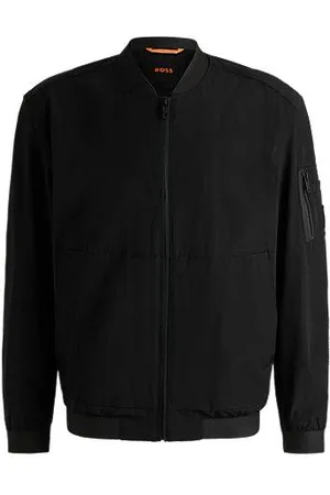 HUGO BOSS Softshell-Bomberjacke aus Vier-Wege-Stretch in Knitter-Optik