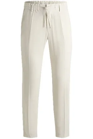 HUGO BOSS Tapered-Fit Hose aus Leinen-Mix