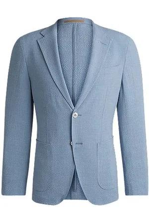 HUGO BOSS Slim-Fit Sakko aus Seersucker-Woll-Mix mit Seide
