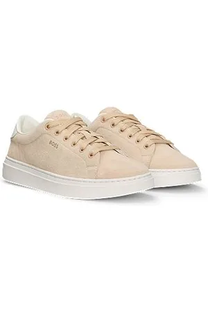 HUGO BOSS Sneakers aus Veloursleder mit Leder-Ferse