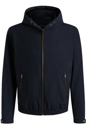 HUGO BOSS Jacke aus angerautem Material-Mix mit Kapuze