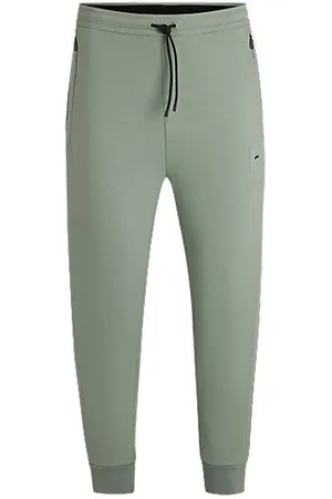 HUGO BOSS Jogginghose aus elastischem Baumwoll-Mix mit Logo-Aufnäher