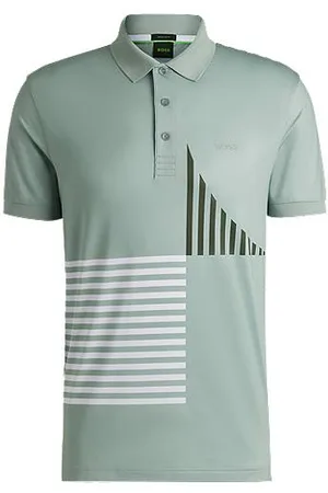 HUGO BOSS Paddy Active Poloshirt aus Stretch-Jersey mit digitalem Print