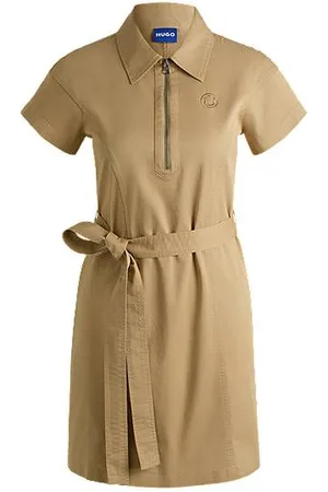 HUGO BOSS Minikleid mit Reißverschluss am Kragen und Happy -Logo
