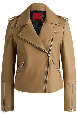 HUGO BOSS Asymmetrische Bikerjacke aus Leder