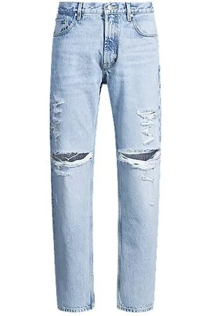 HUGO BOSS Regular-Fit Jeans aus blauem Stone-washed-Denim