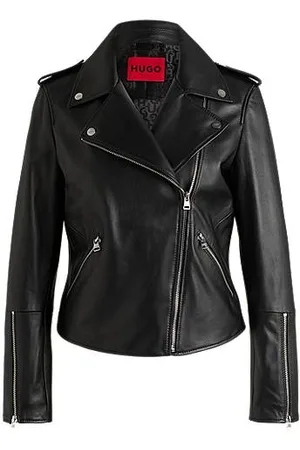 HUGO BOSS Asymmetrische Bikerjacke aus Leder