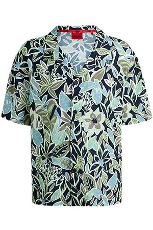 HUGO BOSS Relaxed-Fit Strandhemd mit Allover-Print