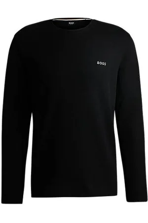 HUGO BOSS Pyjama-Shirt aus Baumwoll-Mix mit Logo-Stickerei