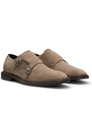 HUGO BOSS Monkstraps aus Veloursleder mit zwei Riemen