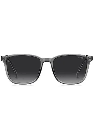 HUGO BOSS Sonnenbrille aus grauem Acetat mit silberfarbenem Drahtkern