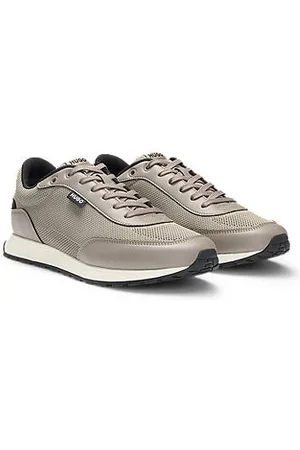 HUGO BOSS Sneakers in Strick-Optik mit Kunstlederbesatz