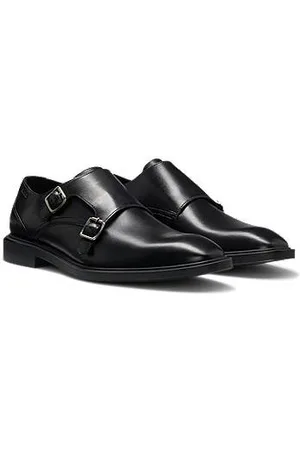 HUGO BOSS Monkstraps aus Leder mit zwei Riemen