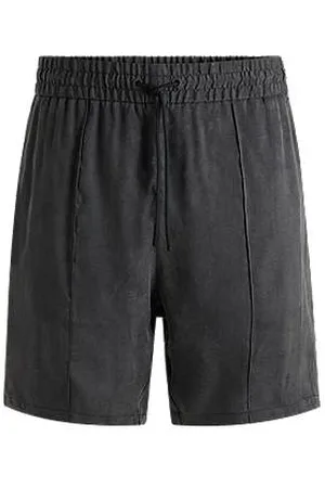 HUGO BOSS Relaxed-Fit Shorts aus schimmerndem Twill