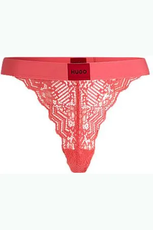 HUGO BOSS String aus Spitze mit rotem Logo-Label
