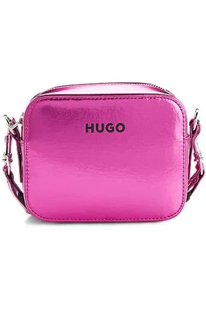 HUGO BOSS Kids-Handtasche aus Metallic-Gewebe mit Logo-Riemen