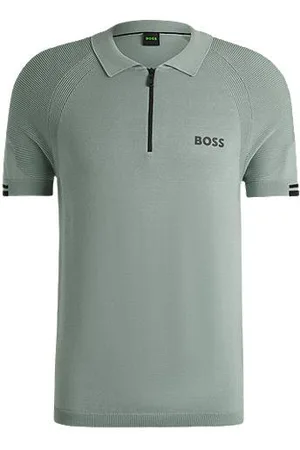 HUGO BOSS Active Slim-Fit Strick-Poloshirt mit feuchtigkeitsableitenden Eigenschaften