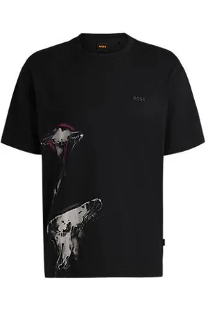 HUGO BOSS T-Shirt aus Baumwoll-Jersey mit Quallen-Print