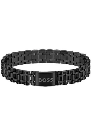 HUGO BOSS Armband aus schwarzem Edelstahl mit magnetischem Logo-Verschluss