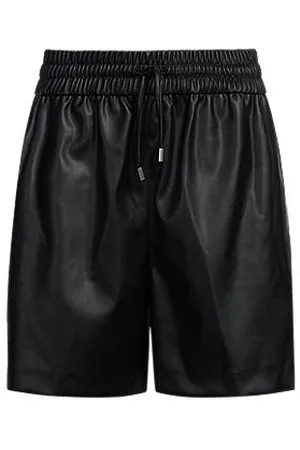 HUGO BOSS Shorts aus Kunstleder mit elastischem Bund