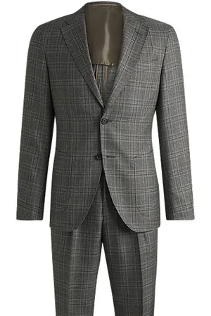 HUGO BOSS Karierter Slim-Fit Anzug aus Schurwolle